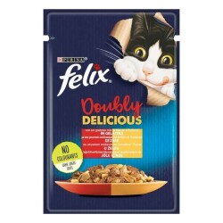 Felix Doubly Sığır Etli Kümes Hayvanlı Yaş Kedi Maması 85 Gr - Purina