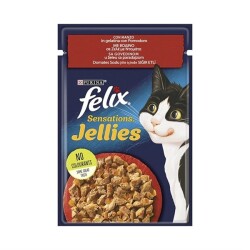 Felix Sensations Sığır Etli Domatesli Yaş Kedi Maması 85 Gr - Purina