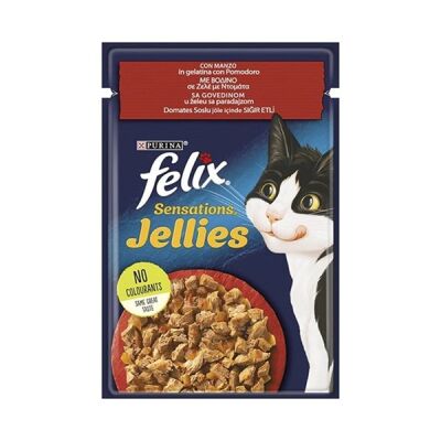 Felix Sensations Sığır Etli Domatesli Yaş Kedi Maması 85 Gr - 1